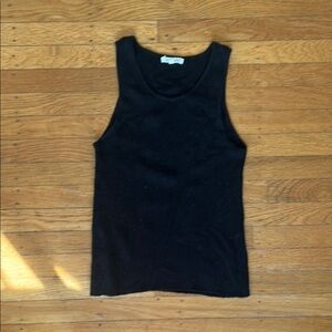 Knit Black Vneck Tank Top